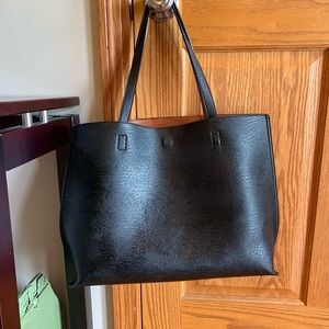 Basic black/brown tote